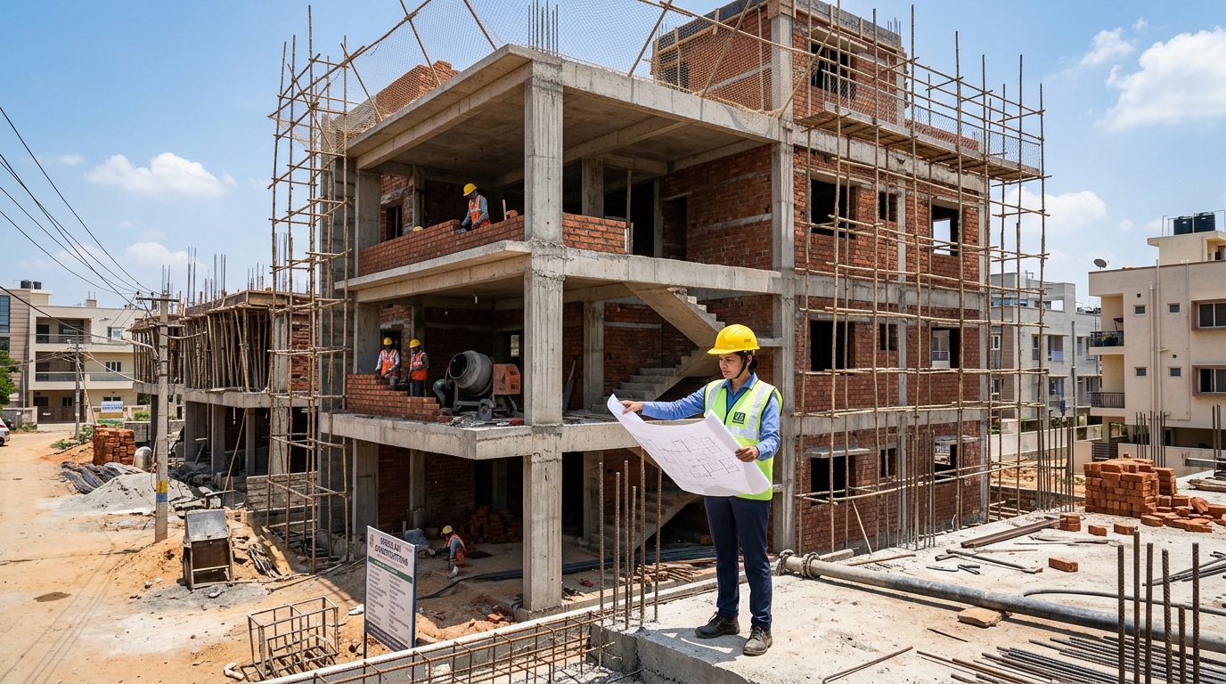 House under construction funded by a self-construction loan